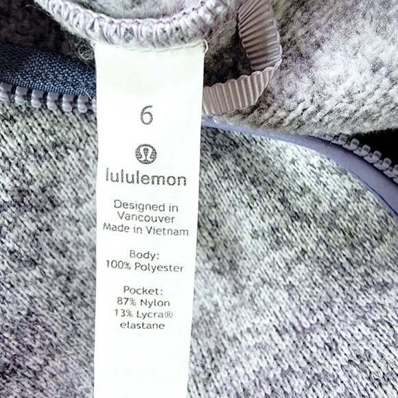 Lululemon Women's Heathered Silver Lilac Fleece & Thank You Half-Zip Pullover 6 - Picture 7 of 9